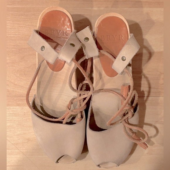 Bryr Clogs Peep-toe blush nubuck sz 38 US 8 - Picture 5 of 9
